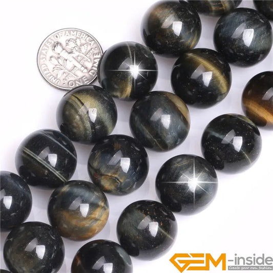 Blue Tiger's Eye Stone Round Loose Beads For Jewelry Making Strand 15" DIY Jewelry Making Bead 6mm 8mm 10mm 12mm 14mm Selectable