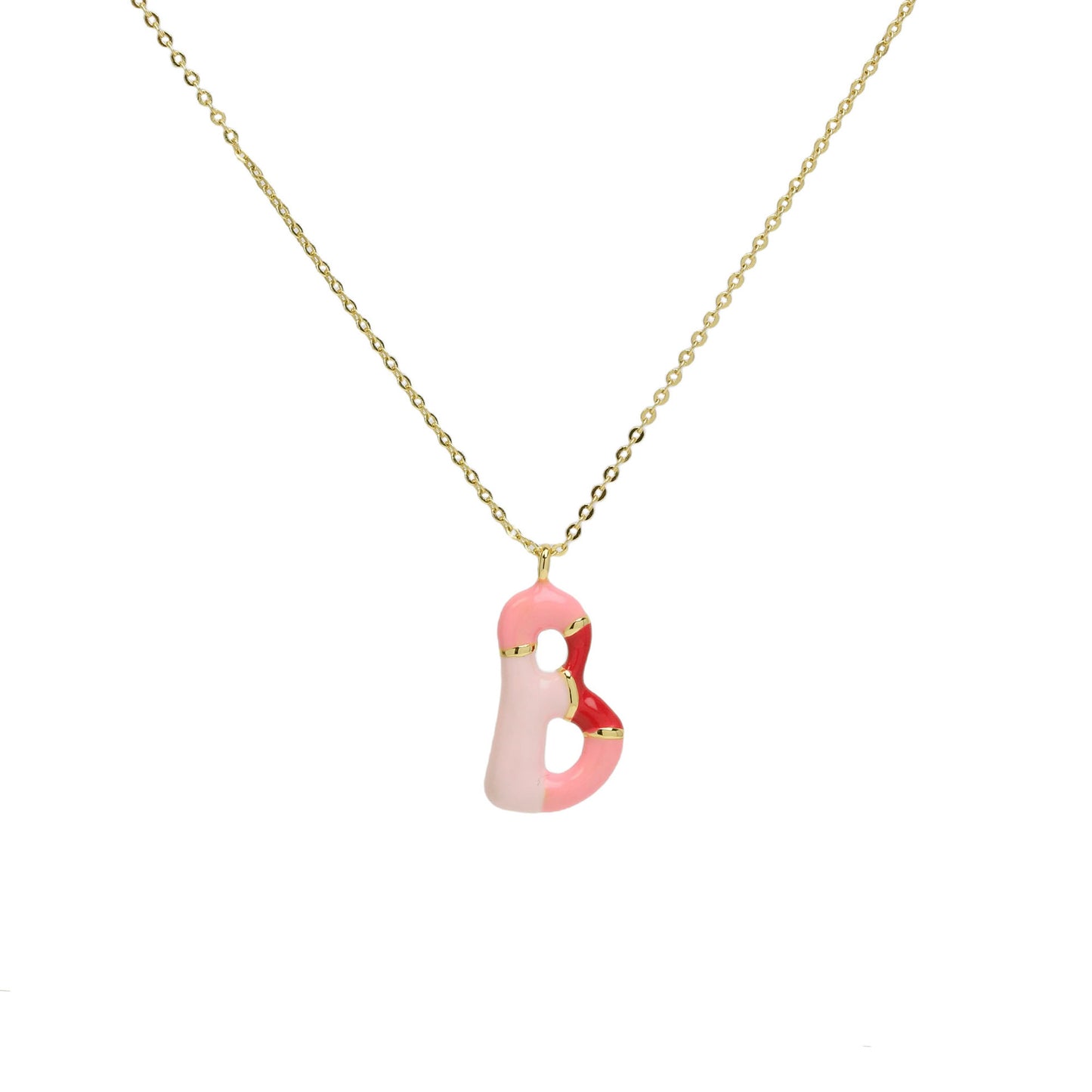 Brass Epoxy Capsule 26 Letter Necklace For Women Initial Alphabet Pendant Necklace Fashion Link Chain Jewelry Gifts