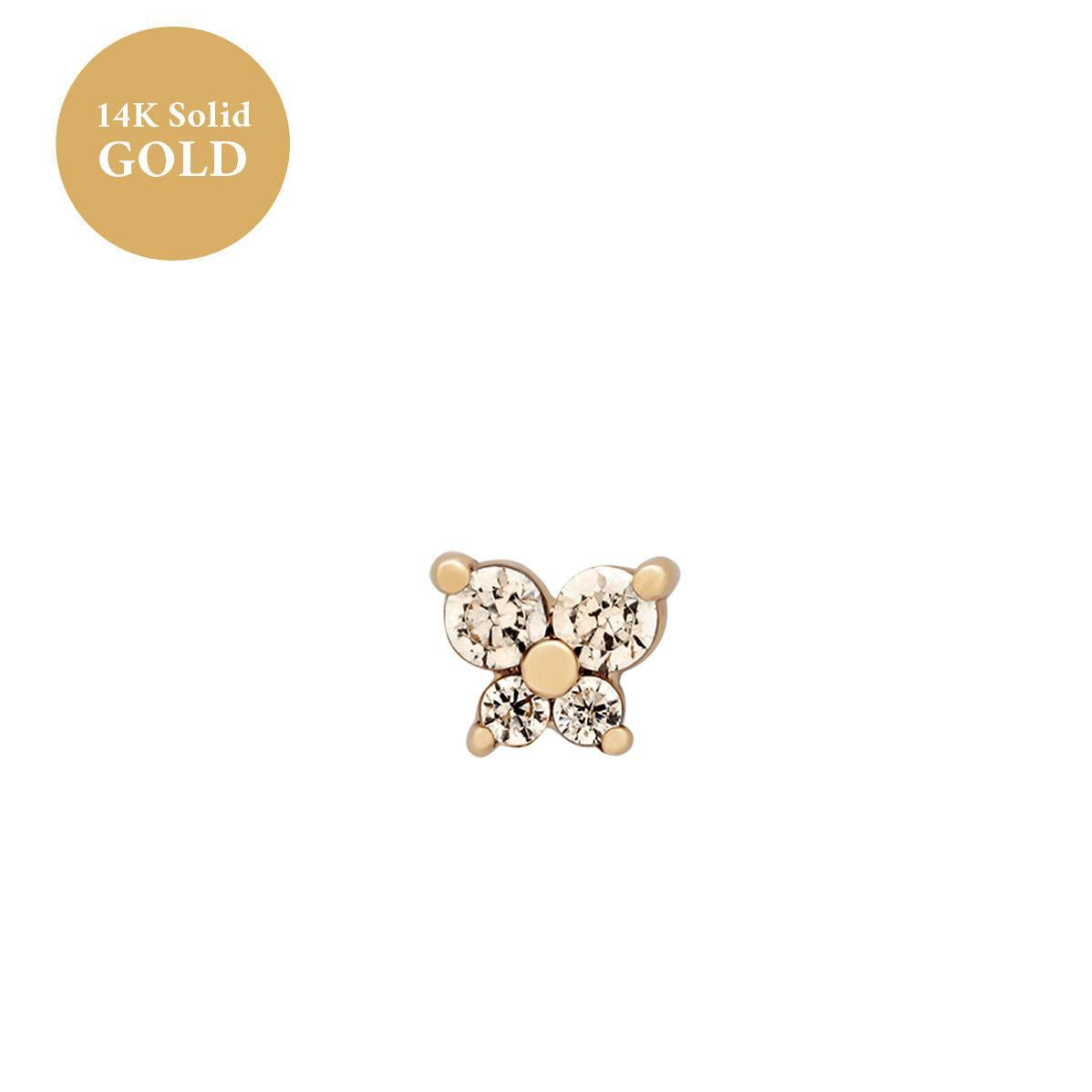 Fashion Jewelry Personality Fashion Screw Zircon Butterfly Studs