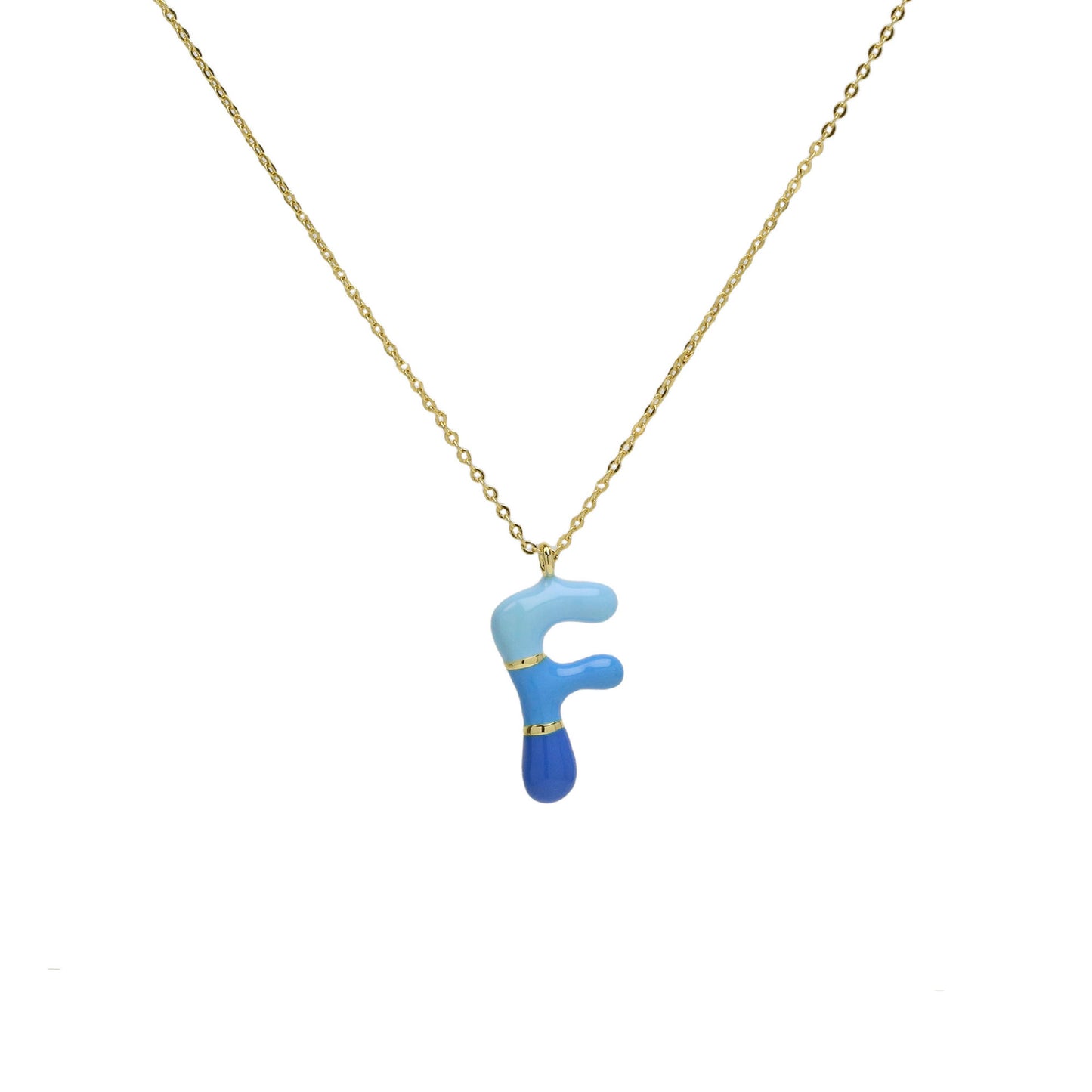 Brass Epoxy Capsule 26 Letter Necklace For Women Initial Alphabet Pendant Necklace Fashion Link Chain Jewelry Gifts