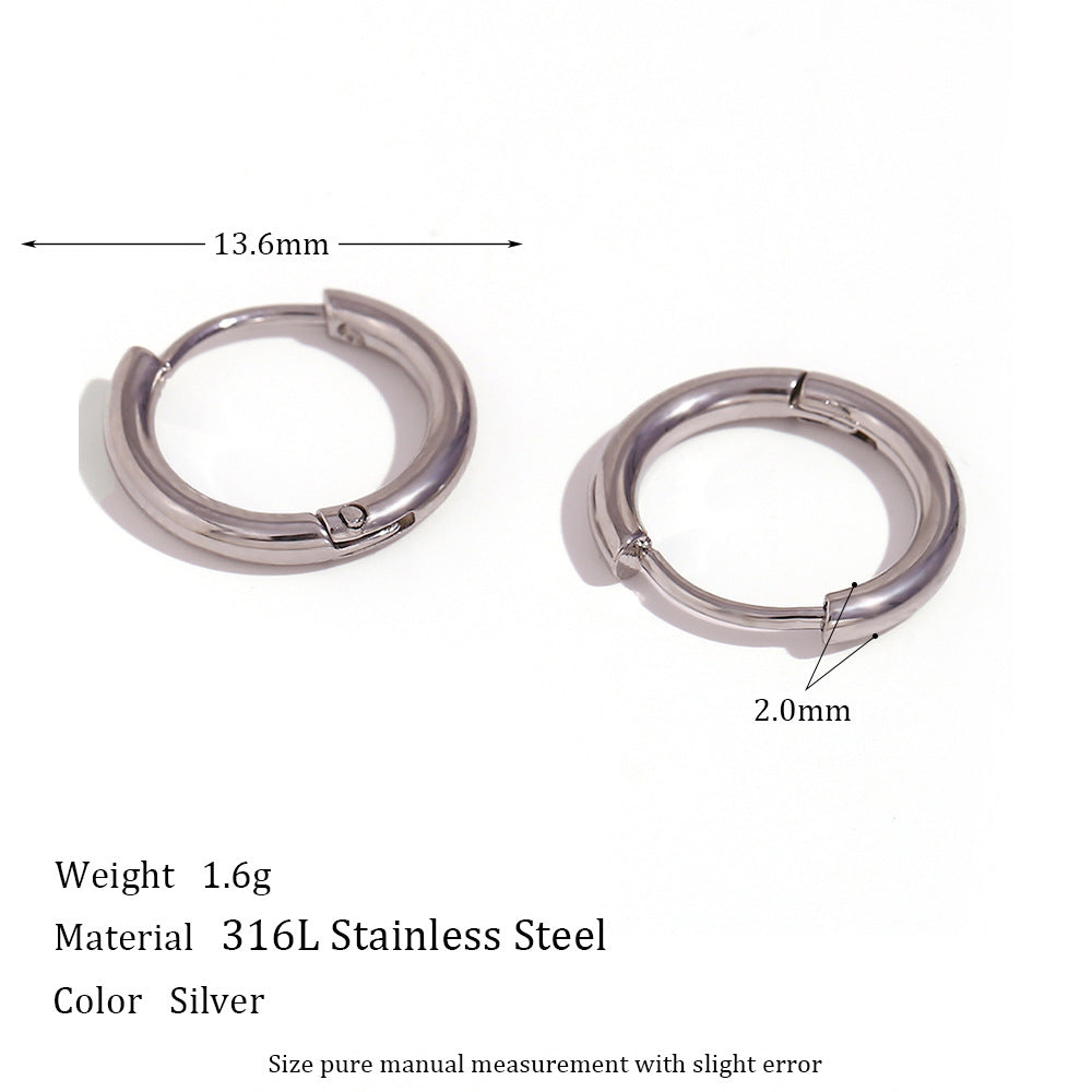 All-match Ear Clip Ear Hoop Jewelry Niche Stainless Steel Plated 18K