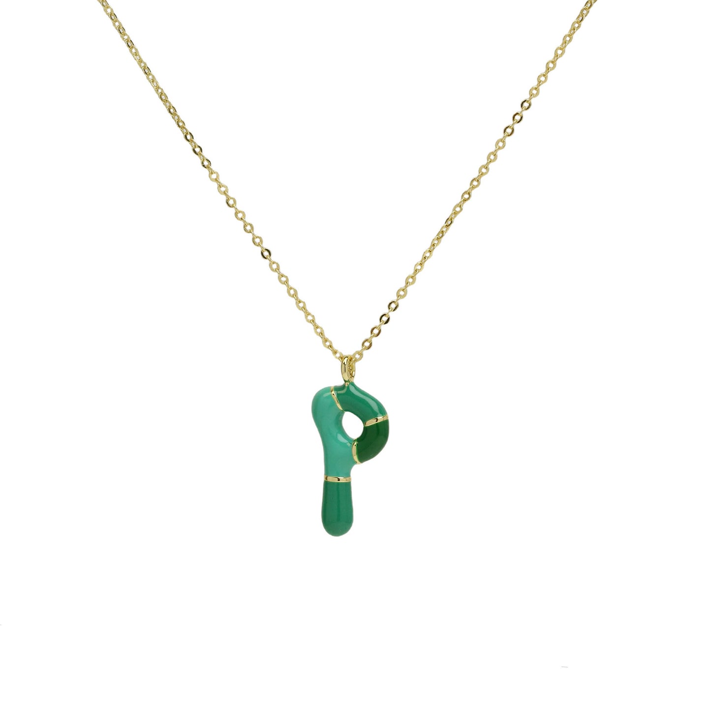 Brass Epoxy Capsule 26 Letter Necklace For Women Initial Alphabet Pendant Necklace Fashion Link Chain Jewelry Gifts