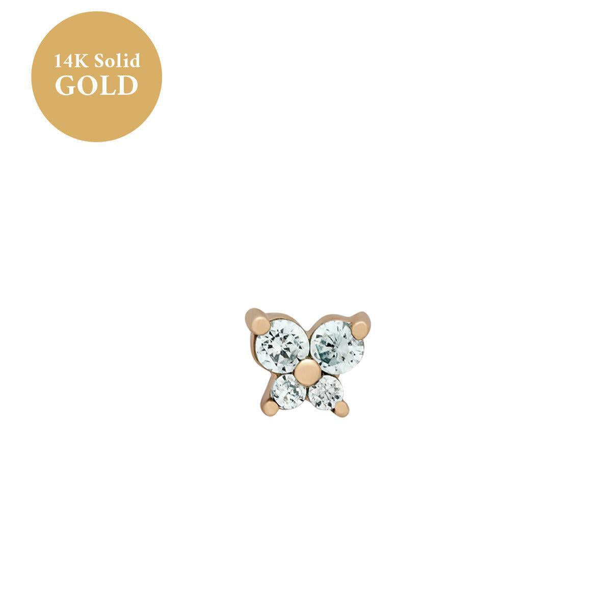 Fashion Jewelry Personality Fashion Screw Zircon Butterfly Studs