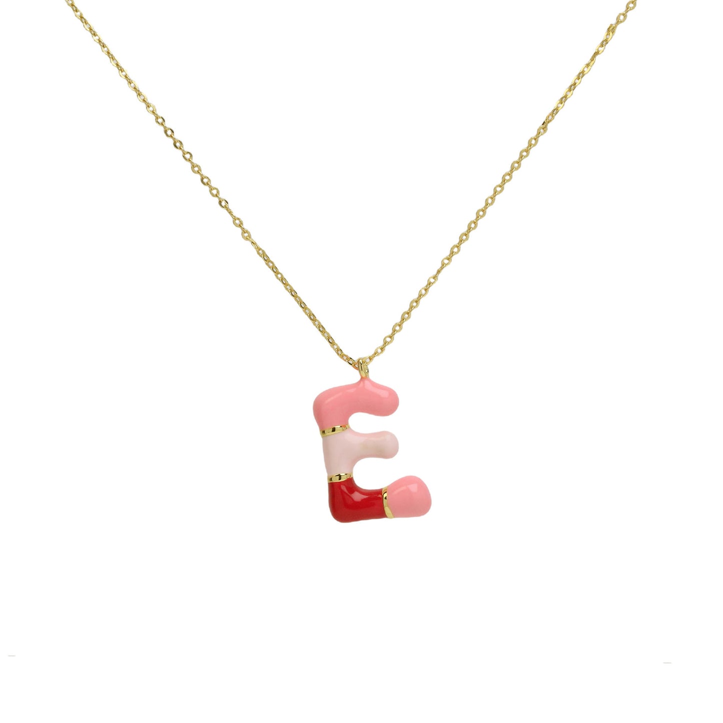 Brass Epoxy Capsule 26 Letter Necklace For Women Initial Alphabet Pendant Necklace Fashion Link Chain Jewelry Gifts