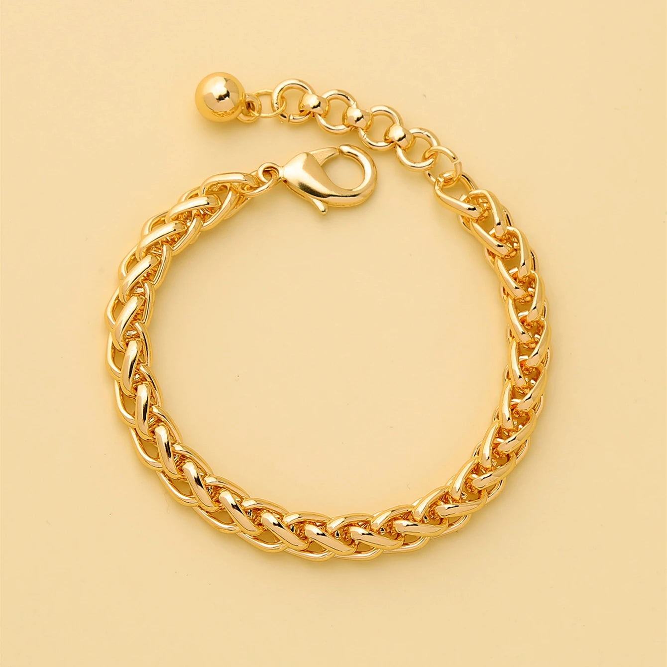 kissme Simple Style Gold Color Alloy Cuff Chains Bracelets For Men Women Unisex Cuba Chains Fashion Jewelry