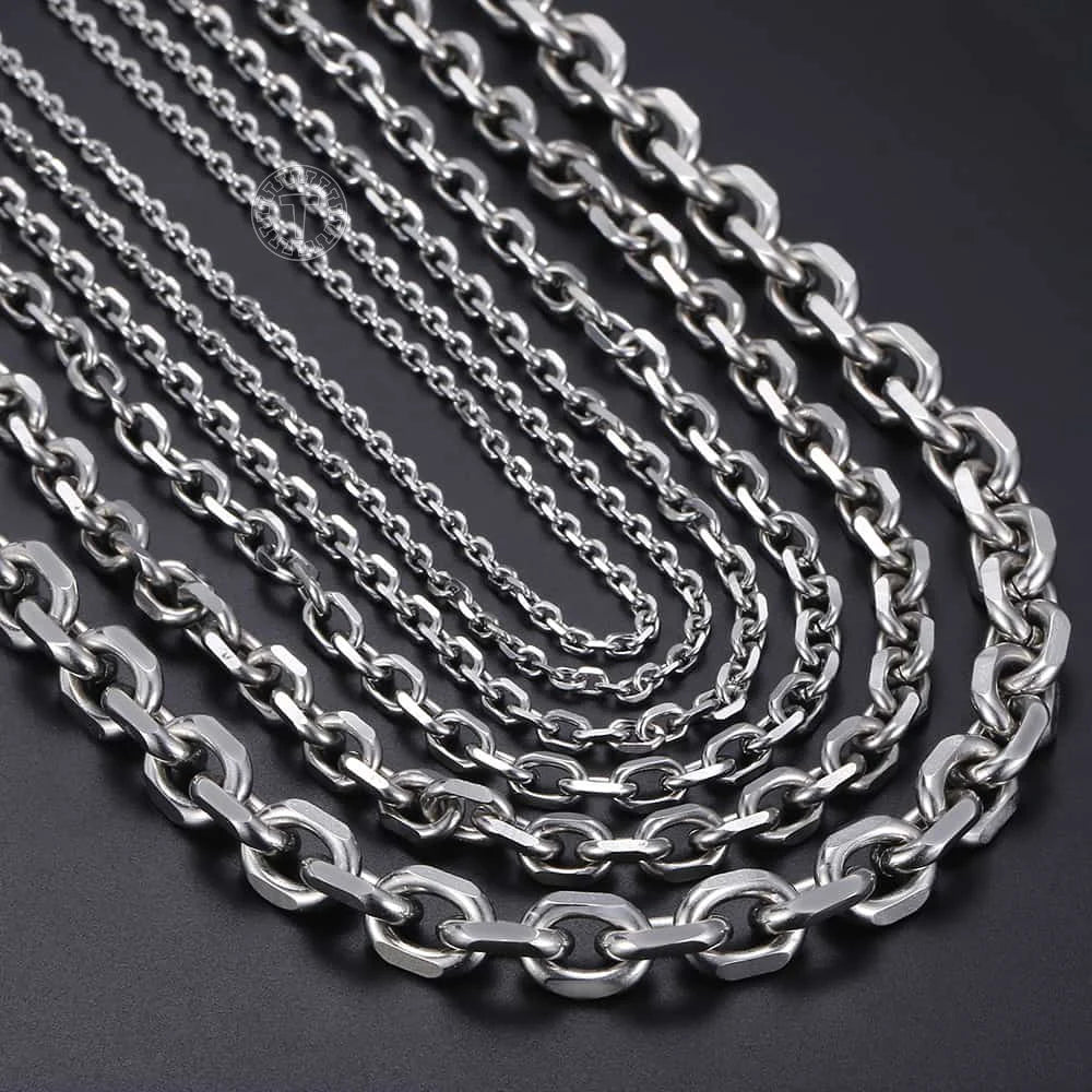 Davieslee Stainless Steel Necklace for Men Women Rolo Link Men's Chain Necklace Wholesale Jewelry 2.5/3/4/6/9mm DLKNM78