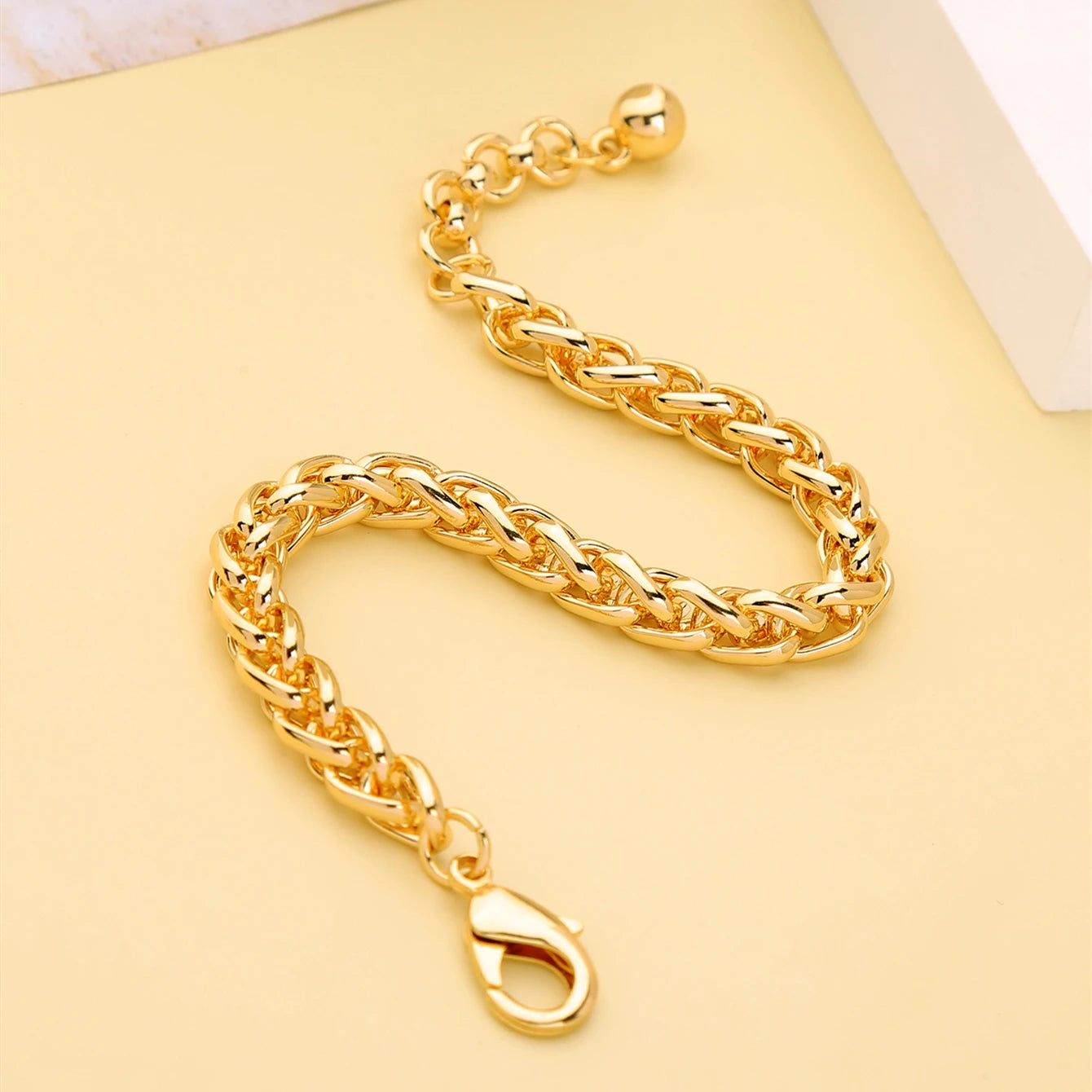 kissme Simple Style Gold Color Alloy Cuff Chains Bracelets For Men Women Unisex Cuba Chains Fashion Jewelry