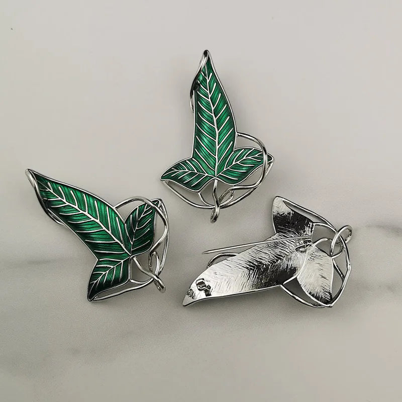 Fashion Jewelry Leaf Brooch Green Leaf Pins Vintage Gift Accessory