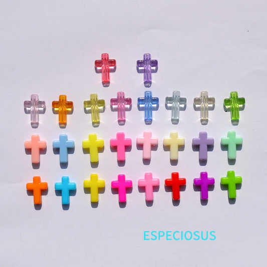 DIY Fashion Jewelry Accessory New Style Light Mix Color Acrylic Beads 15*9MM Acrylic Cross Charms For Pendant Making Departments