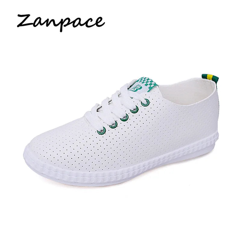 2023 Casual Platform Shoes Womes Summer Breathable White Sneakers Flats Ladies Shoes Lace-Up Platform Womens Shoes Large size 41