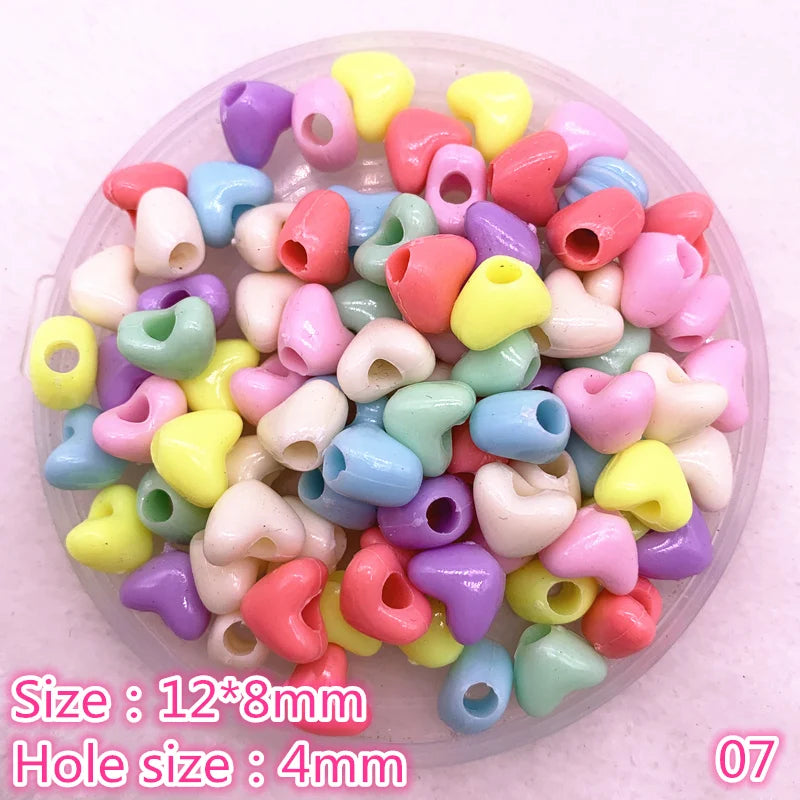 50pcs/lot Multicolour Acrylic Large Hole Beads for Children Children Beads for Jewelry Making DIY Handmade Bracelets Necklace