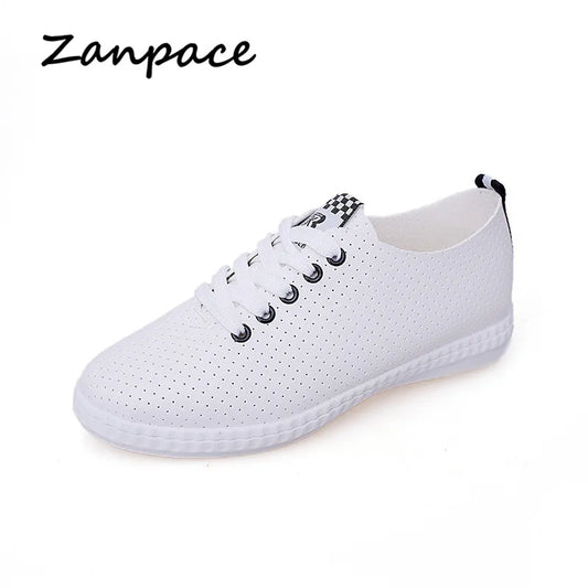 2023 Casual Platform Shoes Womes Summer Breathable White Sneakers Flats Ladies Shoes Lace-Up Platform Womens Shoes Large size 41