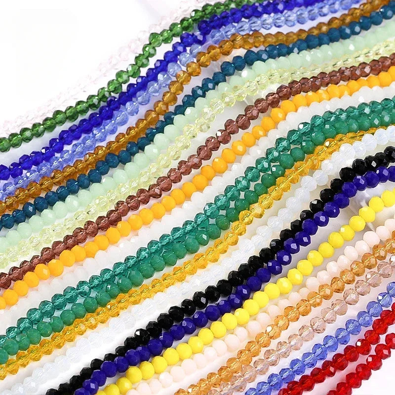 Wholesale 50pcs/Lot Rondelle Austria Crystal Beads Faceted Glass Beads Loose Spacer Beads For Jewelry Making DIY Bracelet  4*6mm