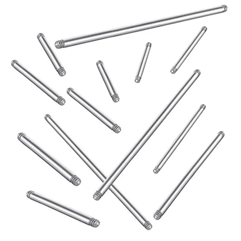 10PCS 4-42mm 316L Surgical Steel Straight Piercing Barbell Tongue Ring Replacement Accessories Ear Helix Piercing Jewelry 14/16G