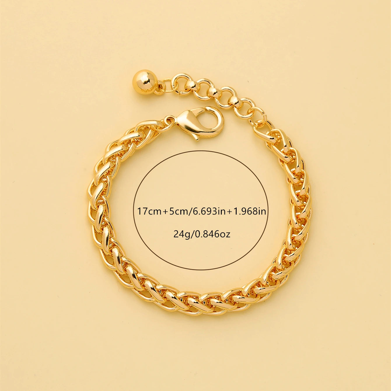 kissme Simple Style Gold Color Alloy Cuff Chains Bracelets For Men Women Unisex Cuba Chains Fashion Jewelry