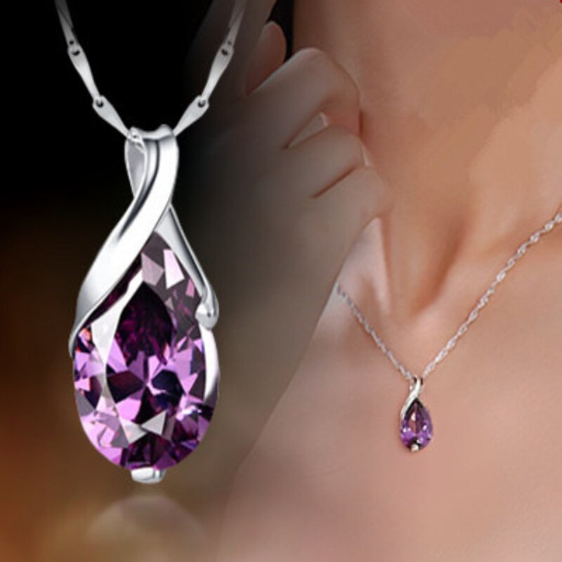 2014 New Arrival 925 Sterling Silver Pendant Shiny Silver Necklace with AAA Zircon Austrian crystals Jewelry for women RJ141