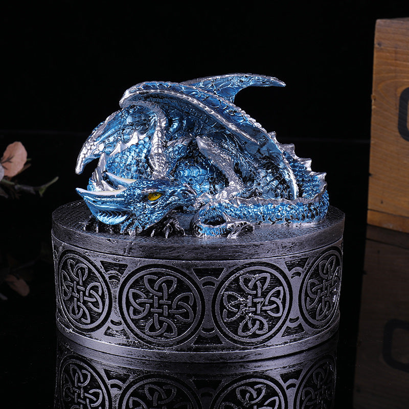 Vintage Creative Dragon Resin Craft Jewelry Box