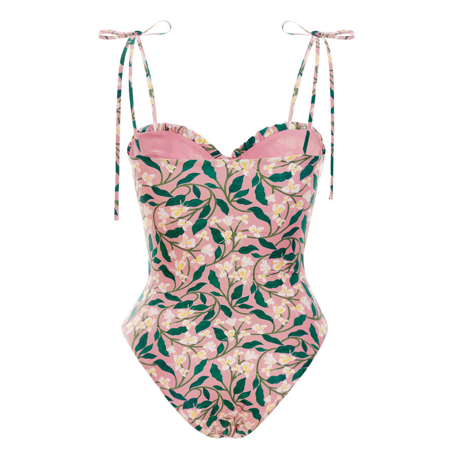 Women's One-piece Swimming Suit And Wrap Skirt Suit