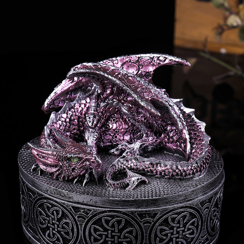 Vintage Creative Dragon Resin Craft Jewelry Box